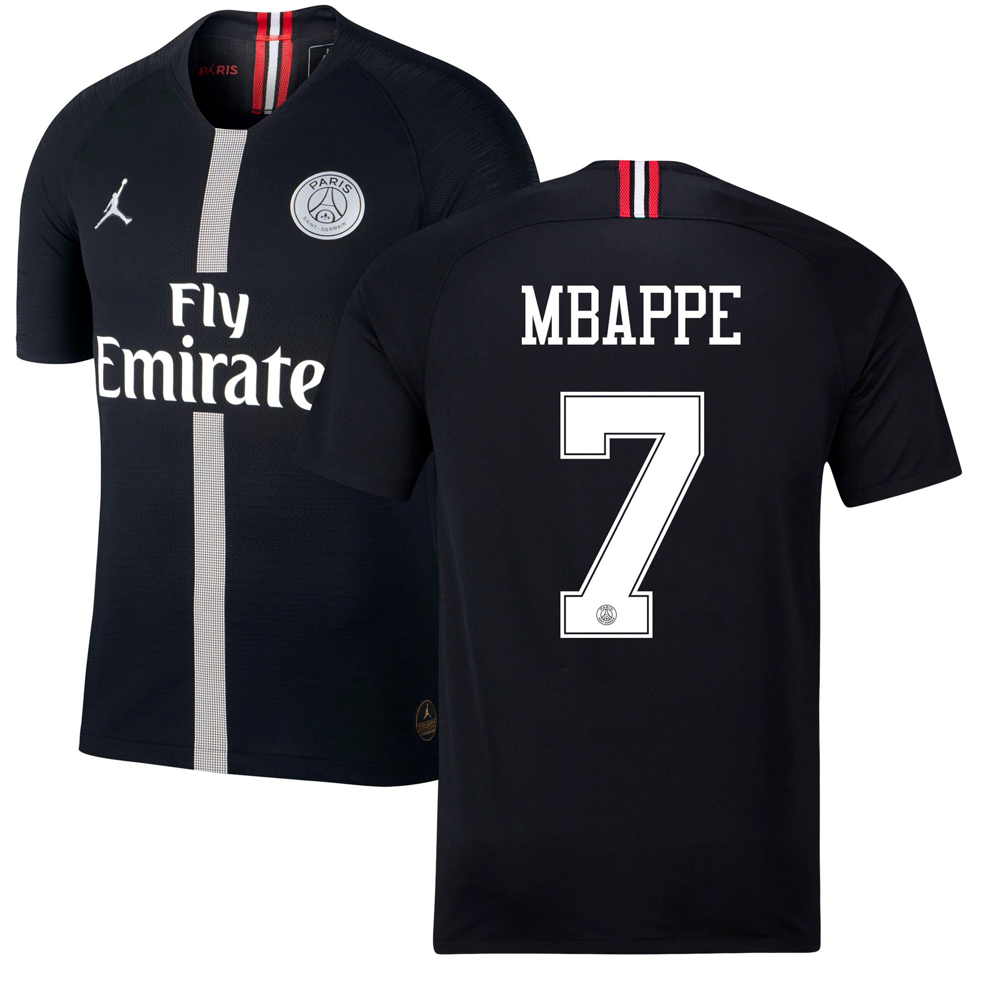 MBAPPE Camiseta Jordan Negra 2018-2019 Versión Jugador Ponte La Camiseta