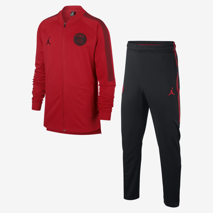 Chaqueta Que agradable Haz un experimento Buzo Cierre Completo Jordan PSG Paris Saint Germain 2018-2019 Rojo y Negro  - Ponte La Camiseta
