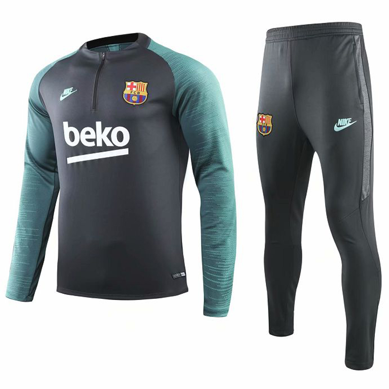 Buzo Entrenamiento Barcelona 2019 2020 Gris y Verde