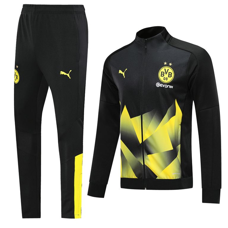 Buzo Cierre Completo Borussia Dortmund 2019 2020 Negro y Amarillo Ponte La Camiseta