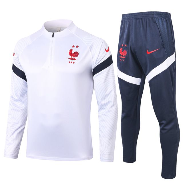 Buzo Entrenamiento Selección Francia 2020-2021 Blanco - Ponte La Camiseta