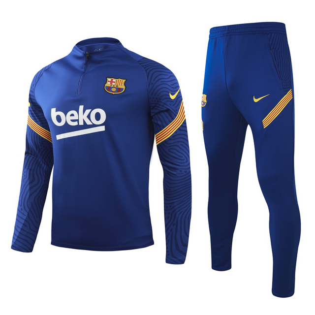 Buzo Entrenamiento Barcelona 2020 2021 Azul Claro Ponte La Camiseta