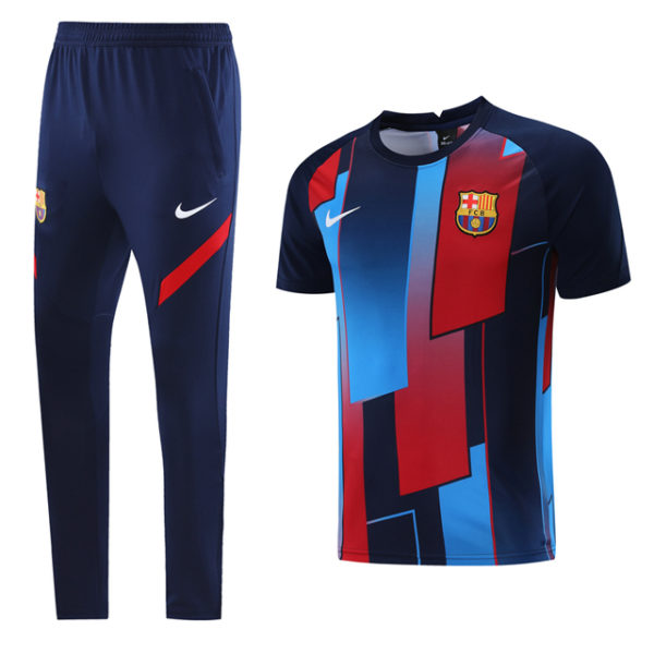 Polo + Pantalón Entrenamiento Barcelona 2021-2022 Azul y Granate