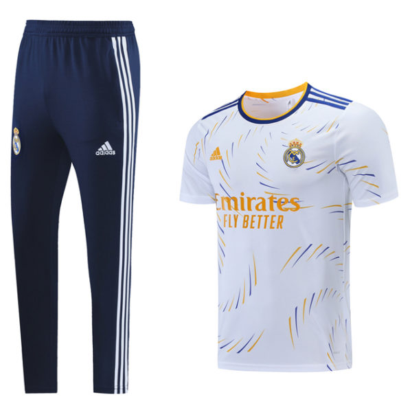 Polo + Pantalón Entrenamiento Real Madrid 2021-2022 Blanco y Azul