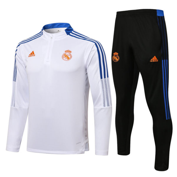 Buzo Entrenamiento Real Madrid 2021-2022 Blanco y Negro