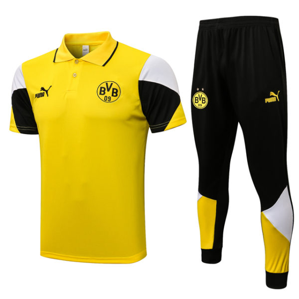 Polo + Pantalón Entrenamiento Borussia Dortmund 2021-2022 Amarillo y Negro 2