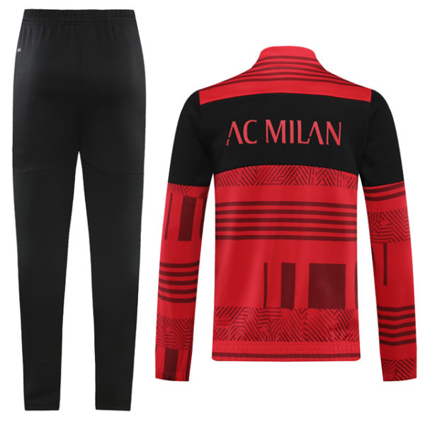 Buzo Cierre Completo AC Milan 2022-2023 Rojo y Negro 2 - Image 2