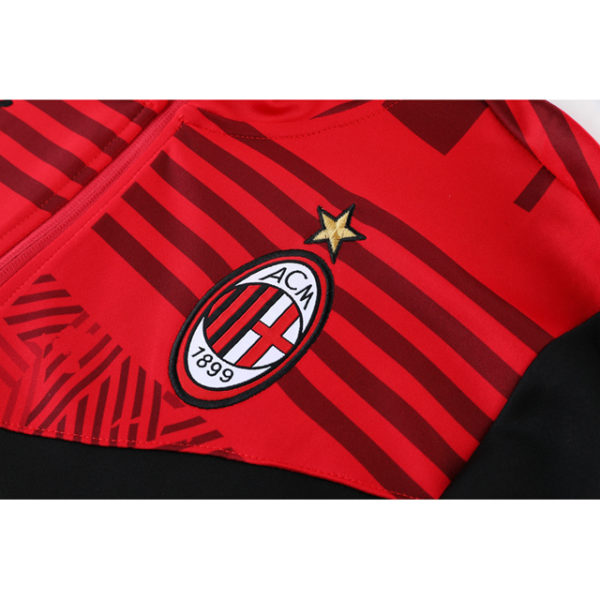 Buzo Cierre Completo AC Milan 2022-2023 Rojo y Negro 2 - Image 4