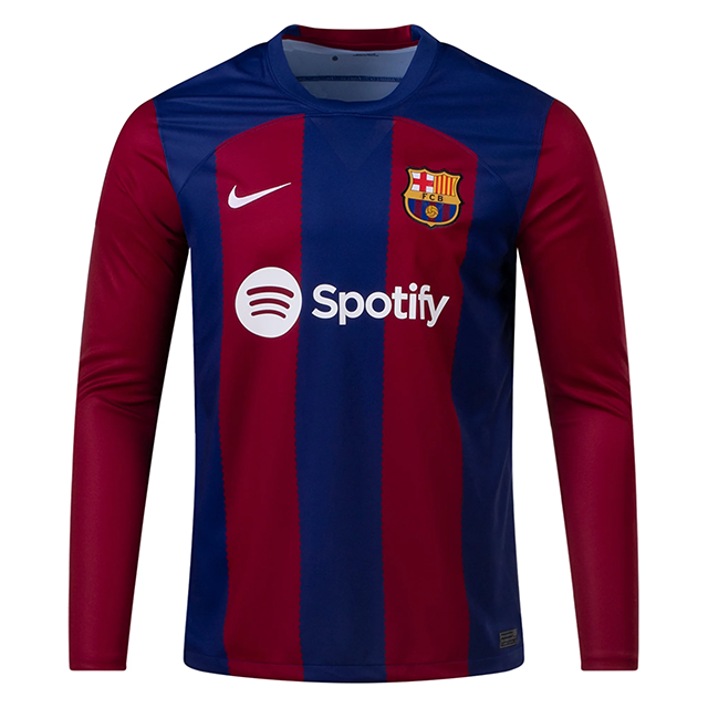 Camiseta Barcelona Local Manga Larga 2023-2024 Versión Aficionado - Ponte  La Camiseta