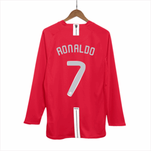 CRISTIANO RONALDO Camiseta Retro Manchester United Local 2007-2008 Manga Larga