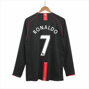 CRISTIANO RONALDO Camiseta Retro Manchester United Visitante 2007-2008 Manga Larga