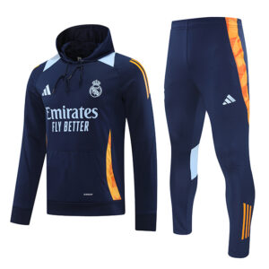 Buzo Capucha Real Madrid 2024-2025 Azul y Naranja