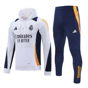 Buzo Capucha Real Madrid 2024-2025 Blanco y Azul