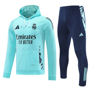 Buzo Capucha Real Madrid 2024-2025 Turquesa y Azul