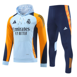 Buzo Capucha Real Madrid 2024-2025 Celeste y Naranja