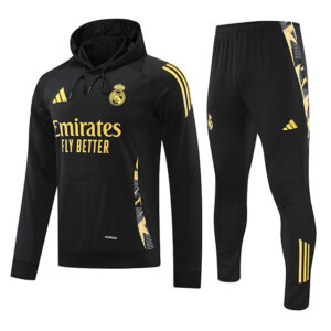 Buzo Capucha Real Madrid 2024-2025 Negro y Dorado